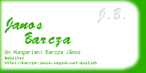janos barcza business card