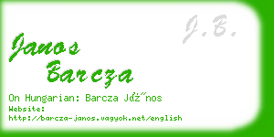 janos barcza business card